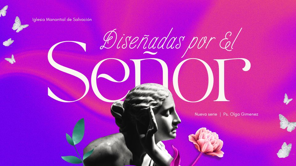 Flyer para evento de mujeres Diseñadas por el Señor